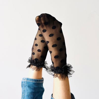 Serena polka dot strømper 35-40