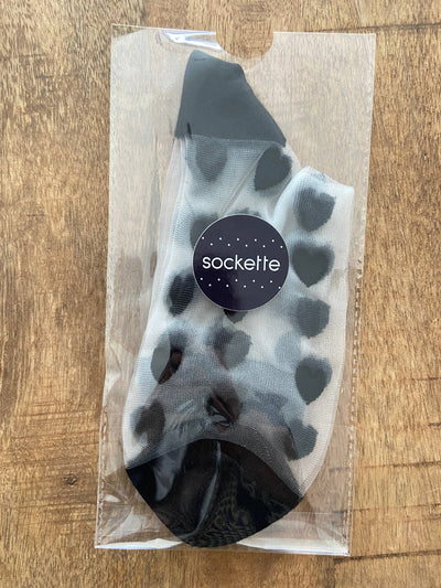 Sorte hjerte sokker - LAURE ankelsokker