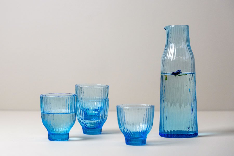 Vandglas blå