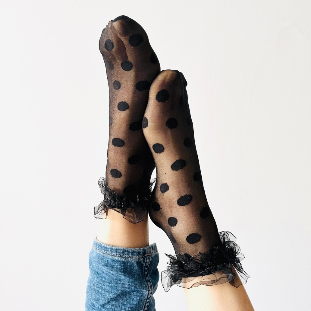 Serena polka dot strømper 35-40