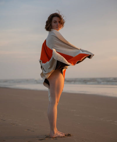 Strandhåndklæde yellow blue 90 x 180