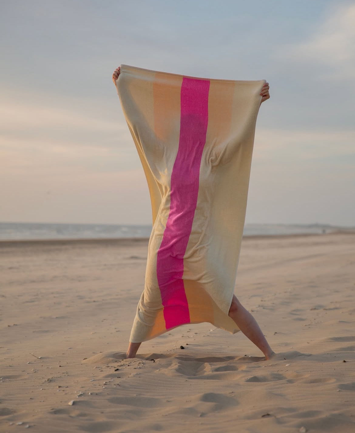 Strandhåndklæde yellow blue 90 x 180