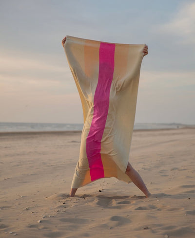 Strandhåndklæde yellow blue 90 x 180