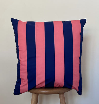 Fersken og blå stribe 47 x 47