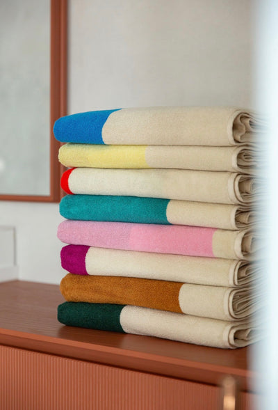 Dark Green - Orange Håndklæde 50 x 100