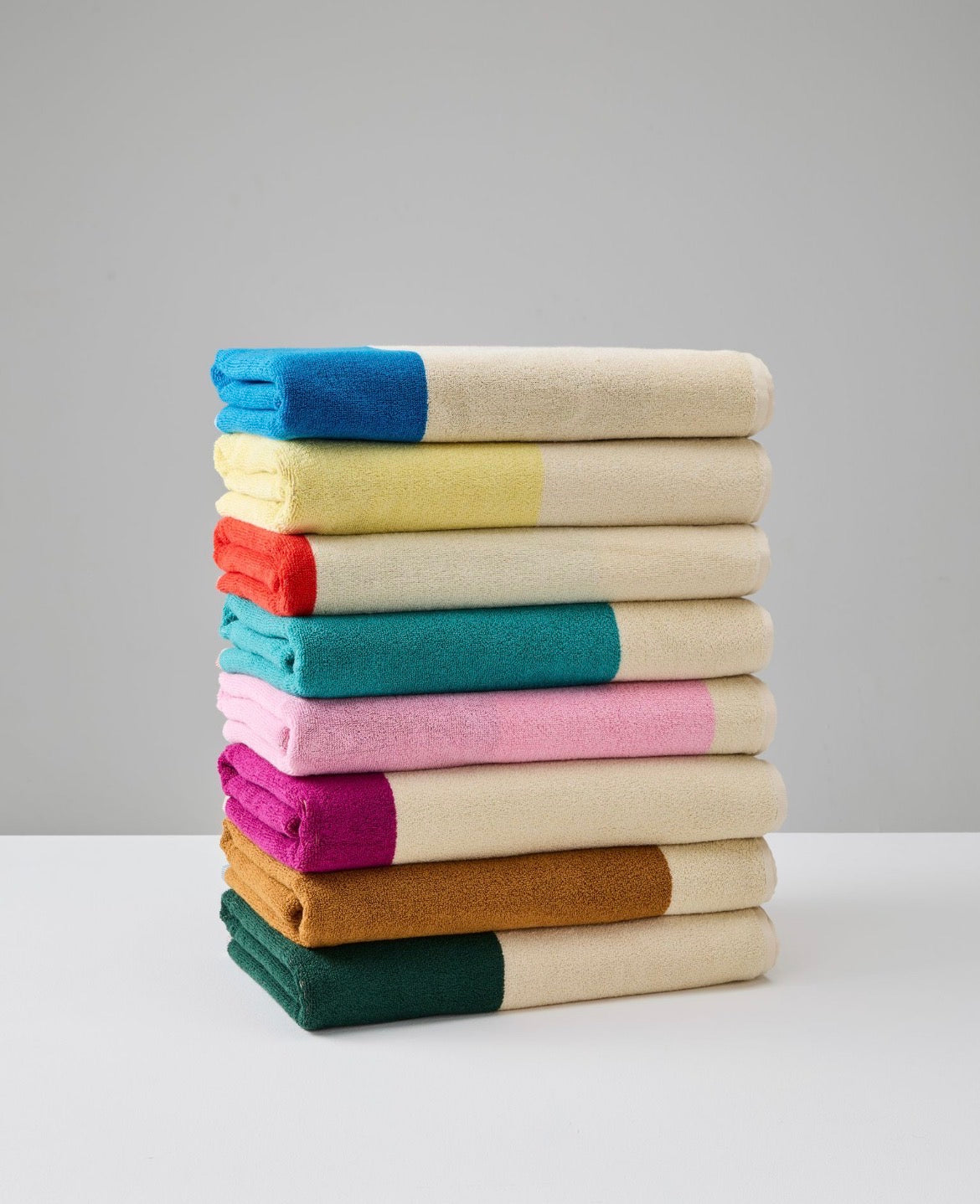 Pink - Dark Green Håndklæde 70 x 140