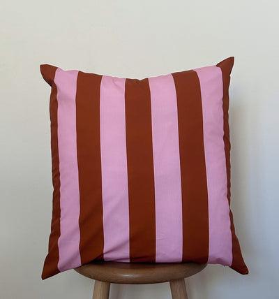 Cognac og Lilla stribe 47 x 47