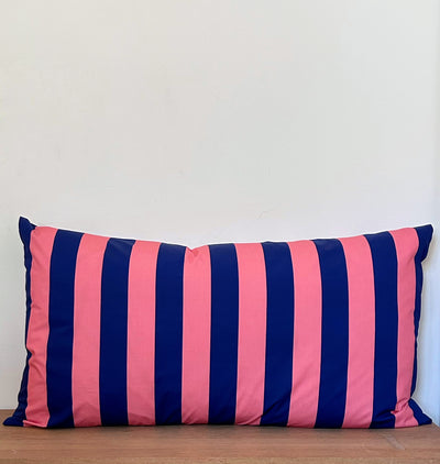 Fersken og blå stribe 50 x 90