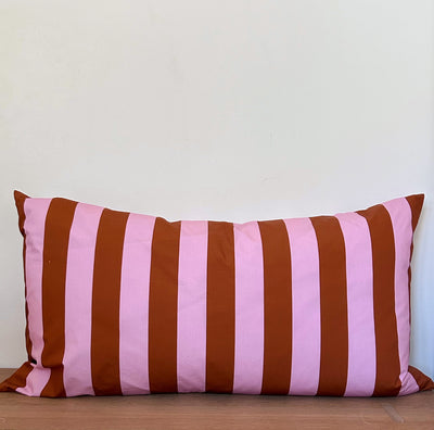 Cognac og Lilla stribe 50 x 90