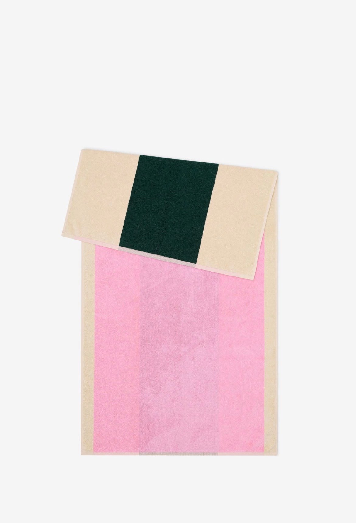 Pink - Dark Green Håndklæde 70 x 140