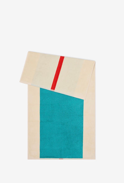 Red - Turquoise Håndklæde 70 x 140