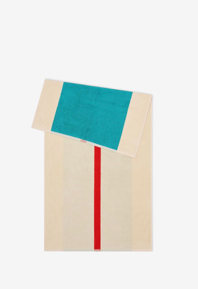 Red - Turquoise Håndklæde 70 x 140