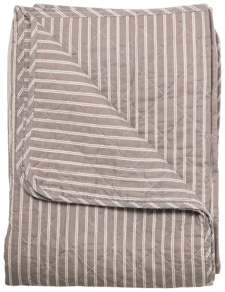 Quilt ethnic double stripe grey 140 x 180