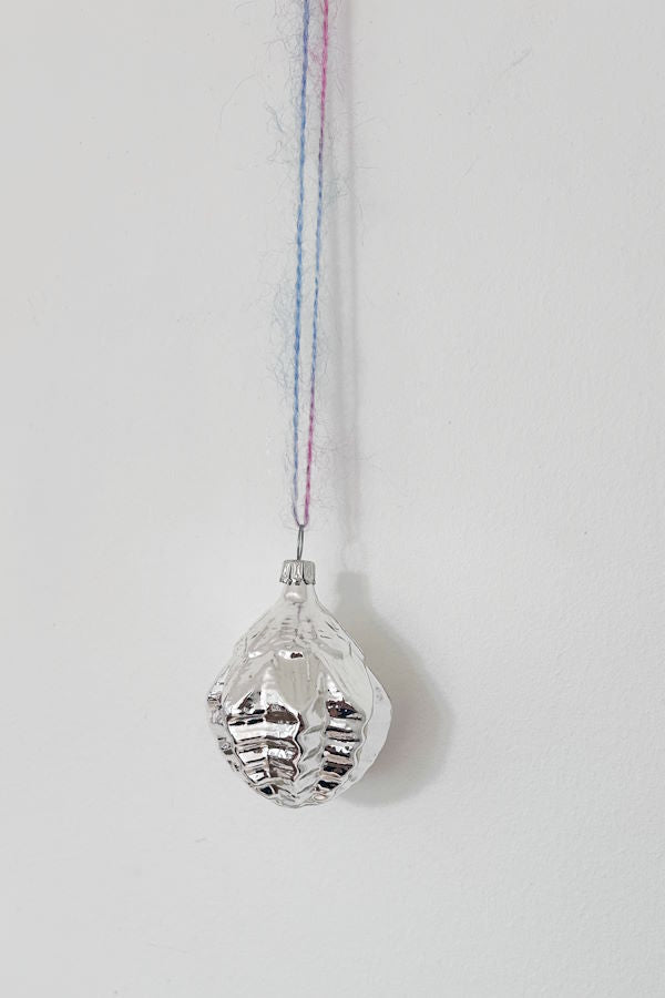 Mundblæst sølvornament