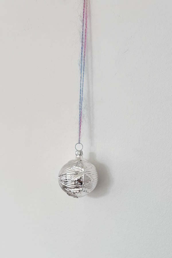 Mundblæst sølvornament