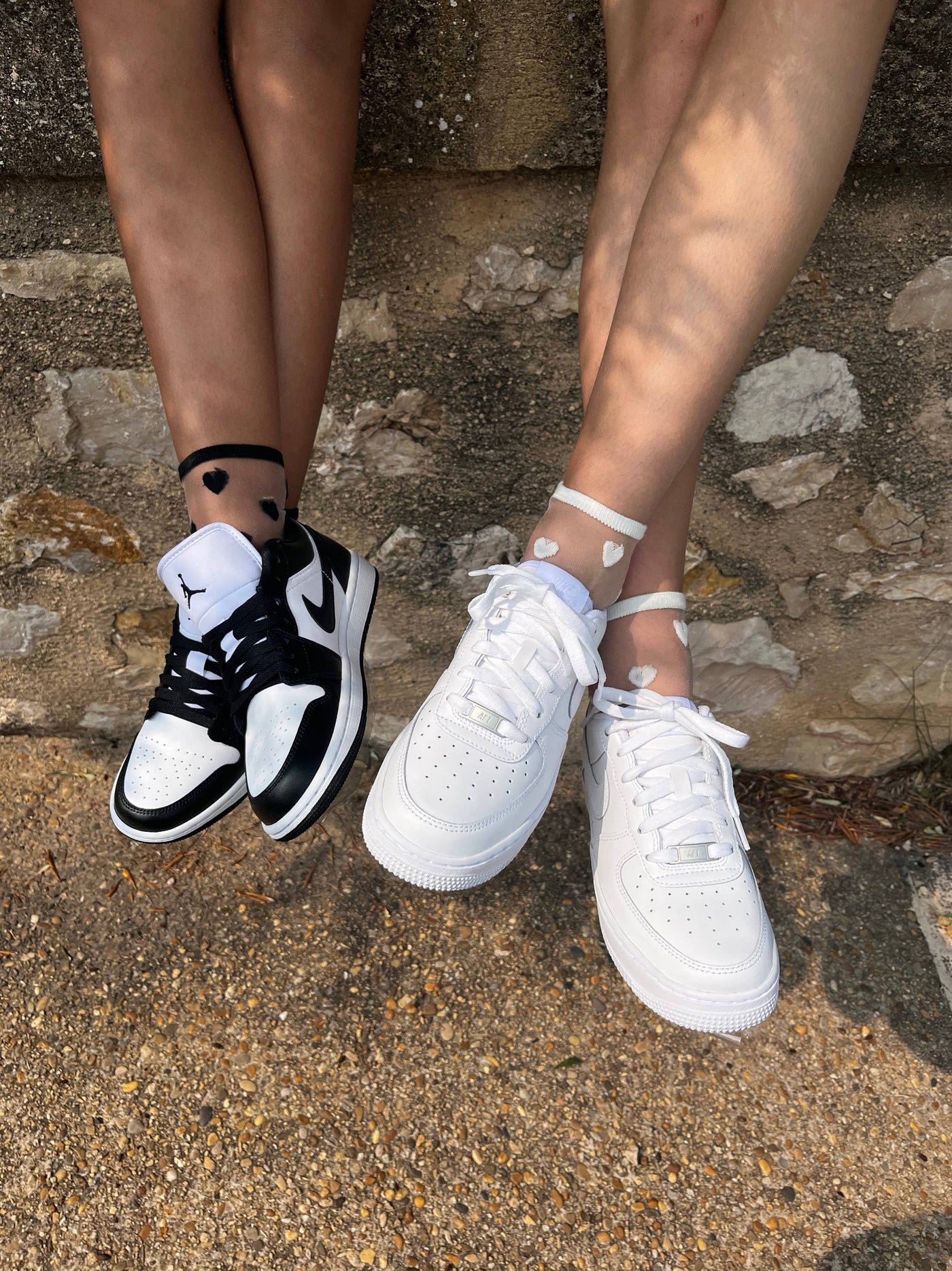 Sorte hjerte sokker - LAURE ankelsokker