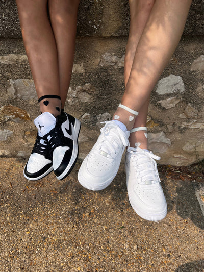 Sorte hjerte sokker - LAURE ankelsokker